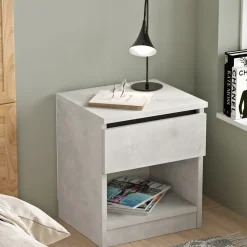 Yöpöytä Linento Furniture LV26, hopeanharmaa