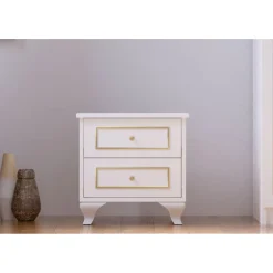 Yöpöytä Linento Furniture Rb-090, 40x45cm, mattavalkoinen