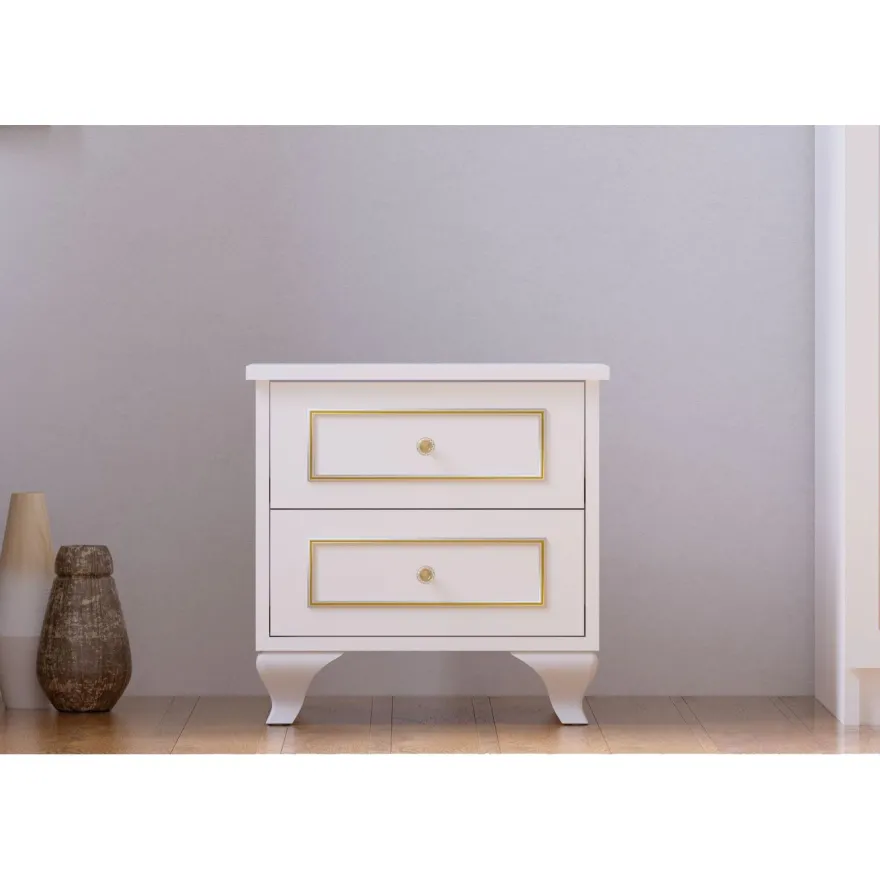 Yöpöytä Linento Furniture Rb-090, 40x45cm, mattavalkoinen