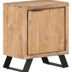 Yöpöytä 40x30x50 cm akaasiapuu luonnolliset puureunat