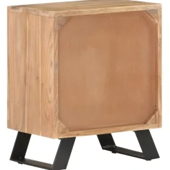 Yöpöytä 40x30x50 cm akaasiapuu luonnolliset puureunat
